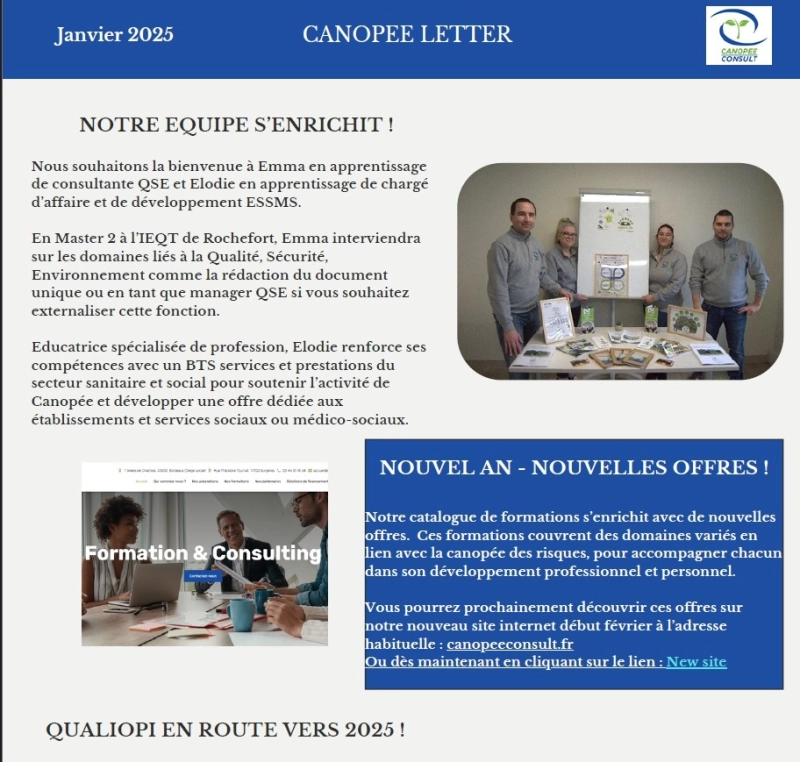 Parution de notre newsletter !